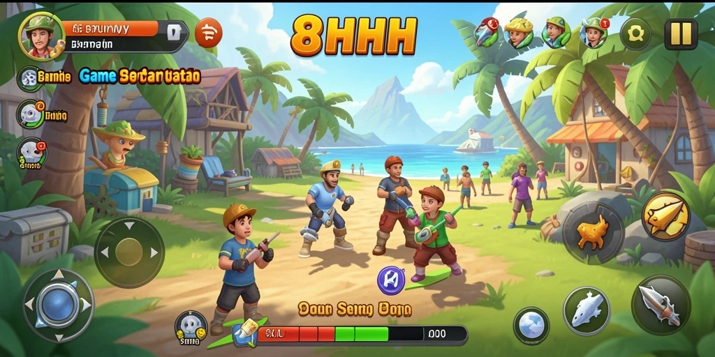Tampilan menarik dari gameplay santai 8HHH.
