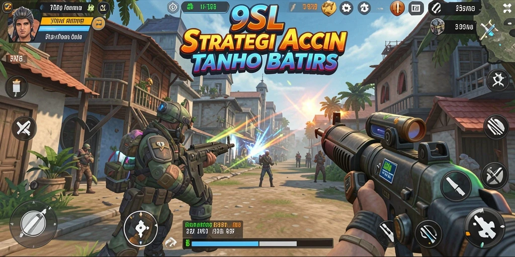 Screenshot gameplay yang menunjukkan taktik pertempuran yang epik.