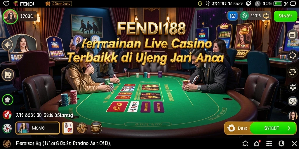 Screenshot utama FENDI188 menampilkan gameplay Live Casino yang mengasyikkan.