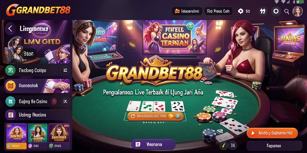 Screenshot gameplay Live Casino yang mendebarkan di GRANDBET88.