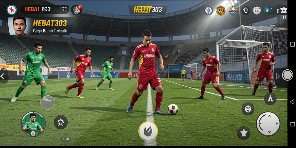 Tampilan gameplay HEBAT303 dengan aksi sepak bola yang mendebarkan.
