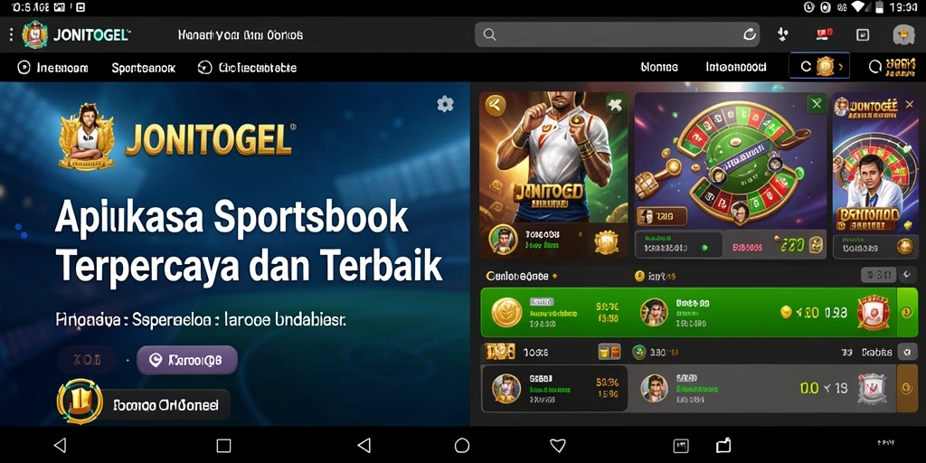 Screenshot utama JONITOGEL yang menampilkan fitur taruhan olahraga.