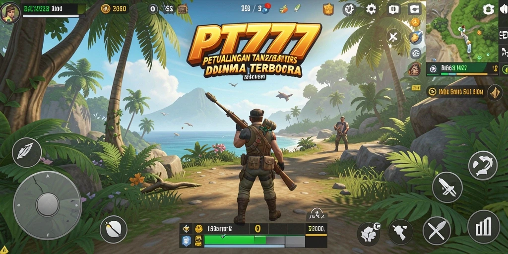 Screenshot gameplay PT777 menampilkan petualangan di dunia terbuka yang luas.