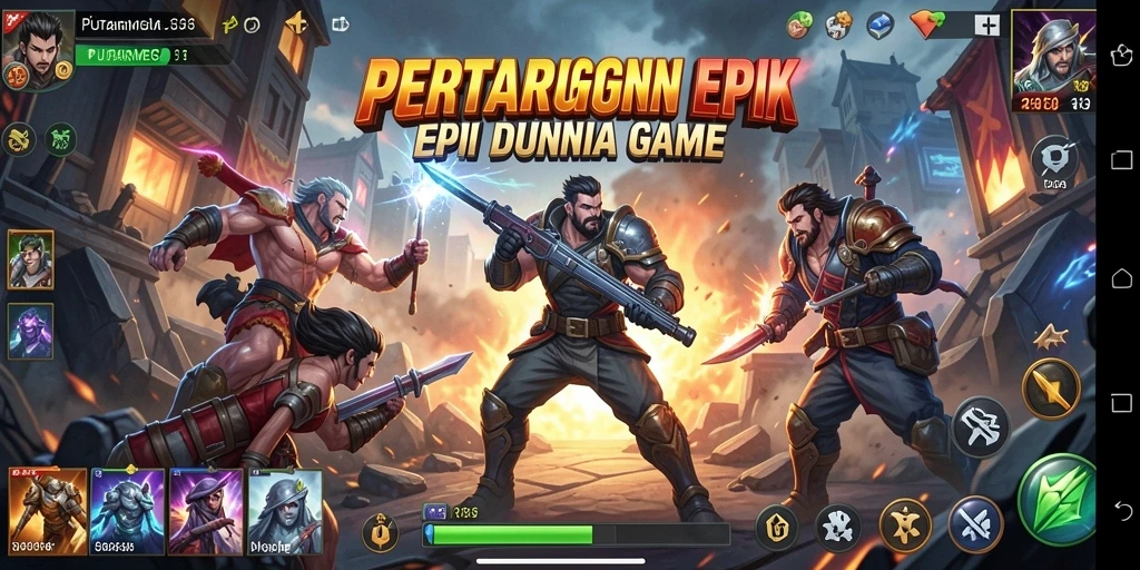 Tampilan seru pertarungan karakter dalam PUTARMEGA.