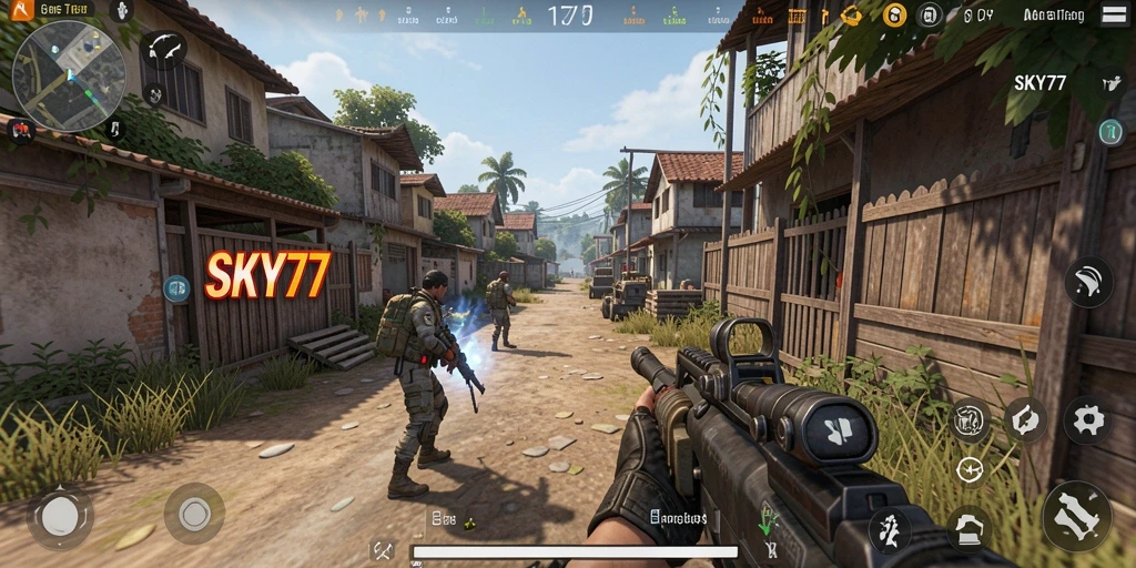 Tampilan gameplay intens dan seru di SKY77.