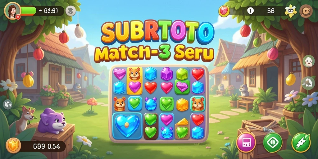 Gameplay seru dari SUBURTOTO, cocok untuk penggemar Match-3.