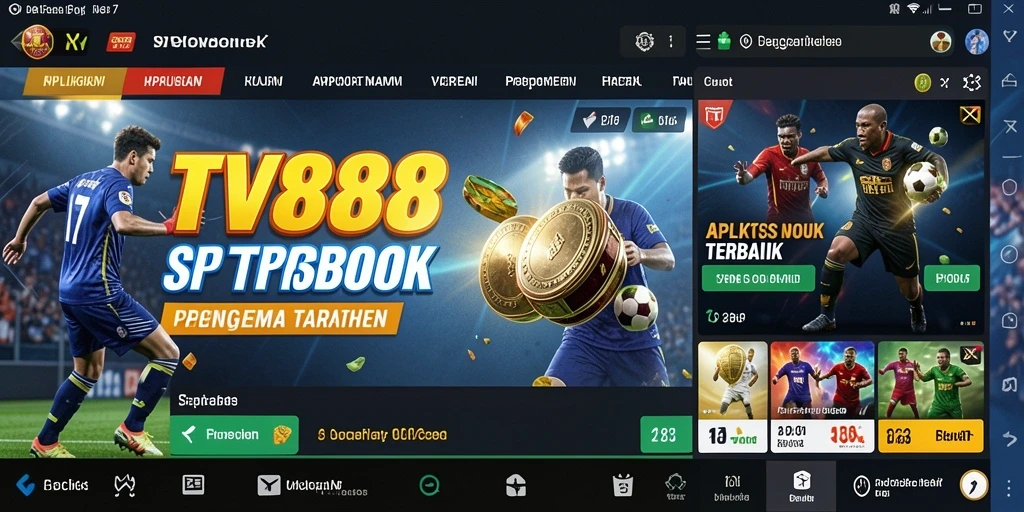 Tampilan utama TV888 dengan berbagai pilihan taruhan olahraga.