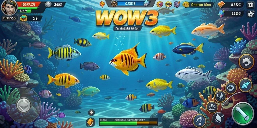 Tampilan seru gameplay WOW33 saat menangkap ikan.